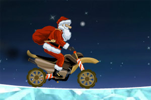 圣诞老人摩托车小游戏