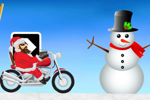 圣诞大叔骑摩托小游戏