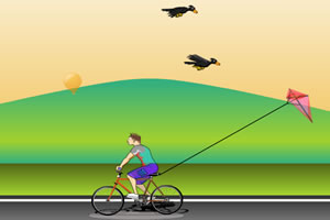 骑车放风筝小游戏