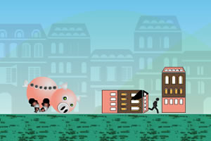 大炮飞猪小游戏