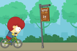 自行车追女孩小游戏