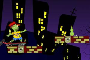 僵尸玩滑板小游戏