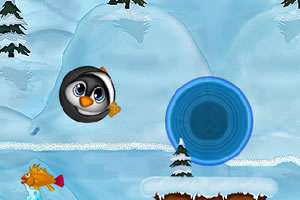 小企鹅翻滚回家小游戏