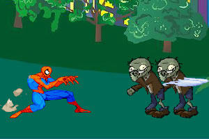 蜘蛛侠大战僵尸无敌版小游戏