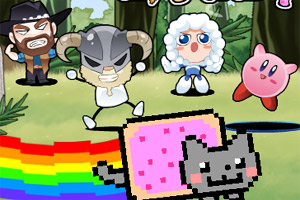 踢飞彩虹猫小游戏