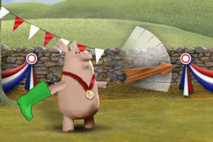 淘气猪甩鞋子小游戏