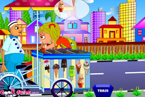 校园冰激凌车小游戏