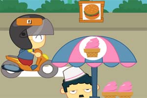 摩托车送货员小游戏