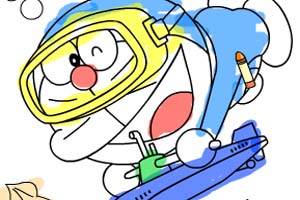 哆啦a梦水彩画8小游戏