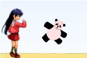 美女狂踢小熊猫小游戏