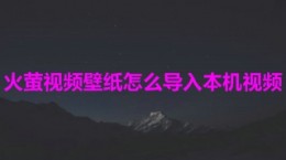 火萤视频壁纸怎么导入本机视频 火萤视频壁纸导入本机视频教程